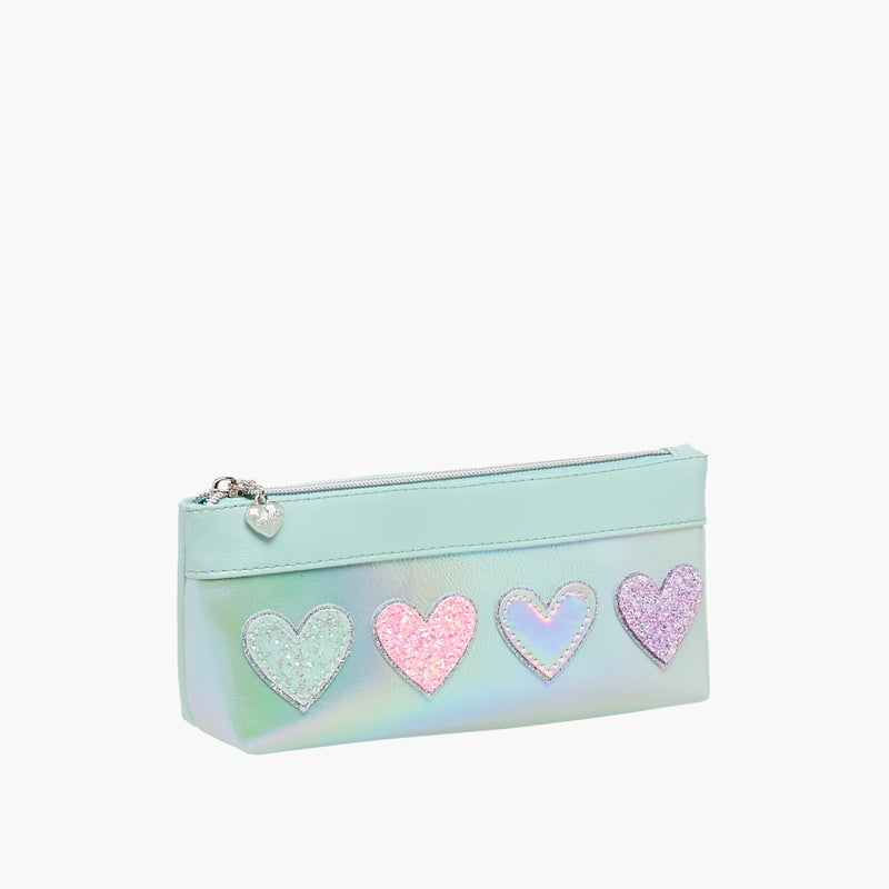 OMG Pouch - Hearts metallic-1 Cnmprt (Pvc) Blue \ 21.59X5.08X9.525 - Image 2